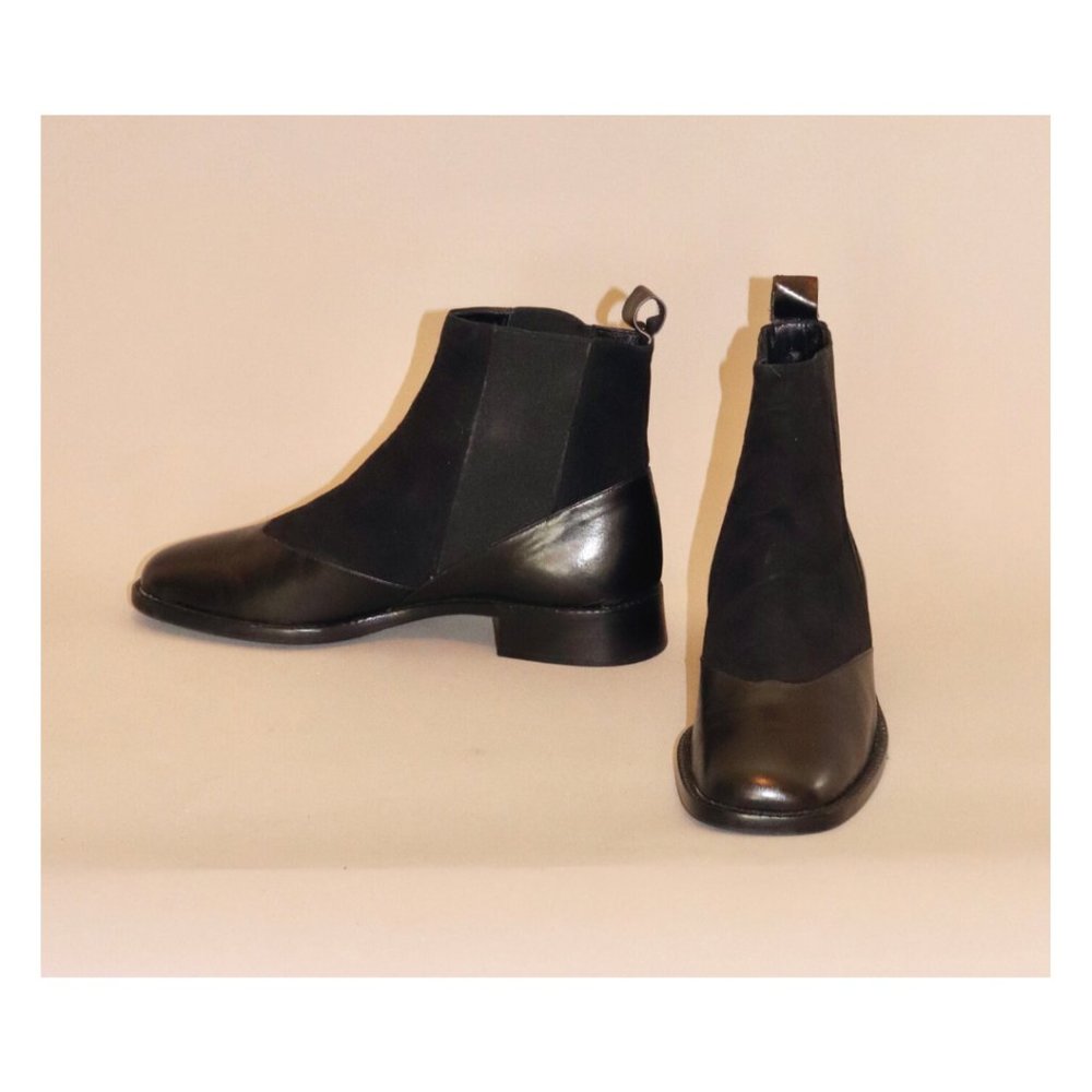 Giorgio Armani Black Leather Booties NWOT